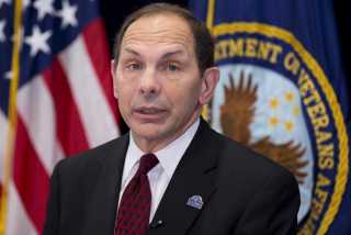 Veterans Affairs Secretary Robert McDonald speaks at a news conference at the Veterans Affairs Department in Washington, Monday, Sept. 8, 2014. McDonald discussed his visits with VA facilities across the country and outline his priorities. (AP Photo/Manuel Balce Ceneta)